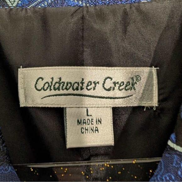 Coldwater Creek Paisley Patchwork Jacket Womens Size Large Blue Artsy Button Up - Picture 4 of 10
